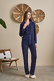 1101 ÖNDEN DÜĞMELİ PİJ. TAK. LACİVERT