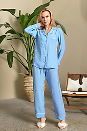 1118 ÖNDEN DÜĞMELİ PİJ. TAK. MAVİ