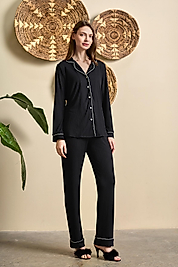 1101 ÖNDEN DÜĞMELİ PİJ. TAK. SİYAH