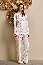 1116 JENİKA ÖNDEN DÜĞMELİ ÇİÇEK DESENLİ PİJ. TK