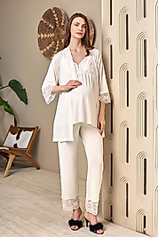 1111 MARİA LOHUSA 3'LÜ PİJ. TK. DANTELLİ EKRU