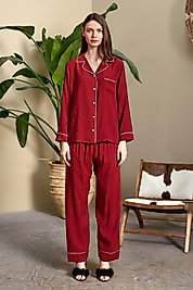 1118 ÖNDEN DÜĞMELİ PİJ. TAK. BORDO