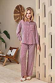 2113 ELENA ÖNDEN DÜĞMELİ ÇİZG. DANT. PİJ. TK. BORDO