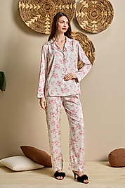 2110 ELENA ÖNDEN DÜĞMELİ DESENLİ PİJ. TK. KİREMİT